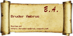 Bruder Ambrus névjegykártya